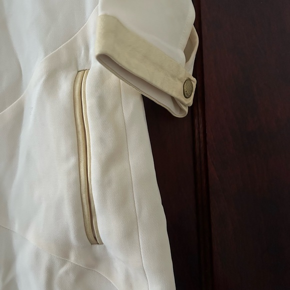 Elegant Rag and Bone Ivory leather accent Sheath Dress - Picture 3 of 7